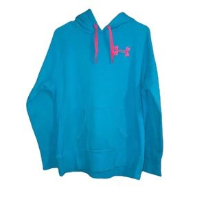 Under Armour Sportswear Woman's Blue & Pink Turquoise Hoodie Size Medium